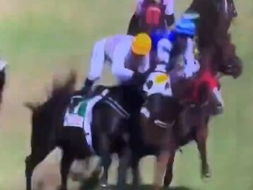 Stills from wild incident at Emerald racing on Friday November 13  Screen grabs from an Emerald race meet on Friday. Picture Supplied