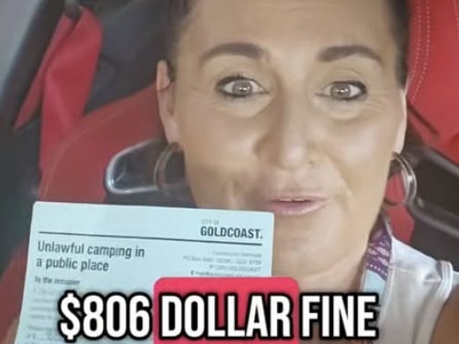 An Aussie mum has copped an outrageous fine after sleeping in her own driveway. Picture: TikTok / belindaleerose