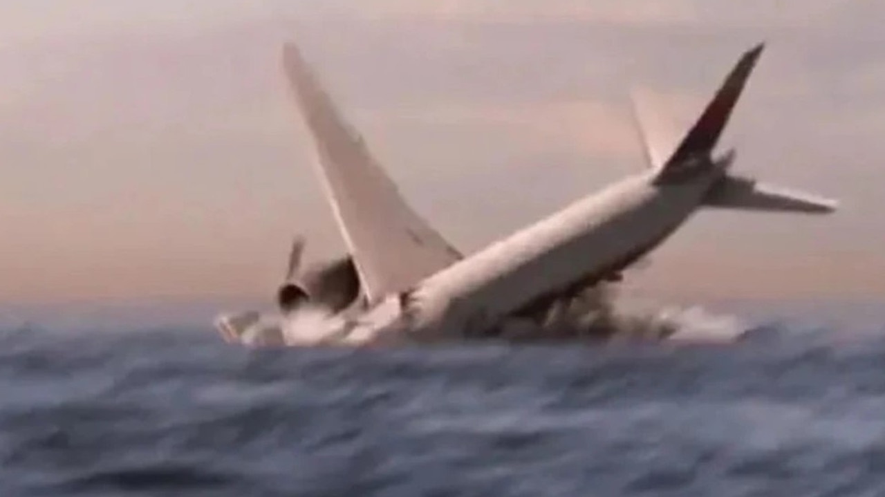 An artist impression of the MH370 flight crashing. Picture: National Geographic