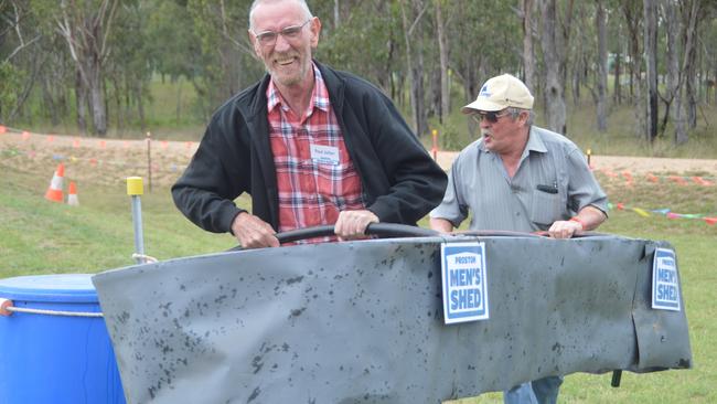 BUILDING COMMUNITY SPIRIT: Paul Julian from the Proston Men's Shed at the Proston Regatta in the Park.