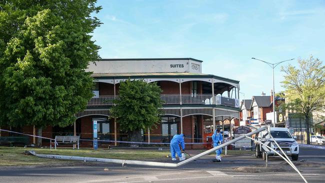 The incident occurred outside the Royal Daylesford Hotel shortly after 6pm. Picture: NCA NewsWire / Brandan Beckett