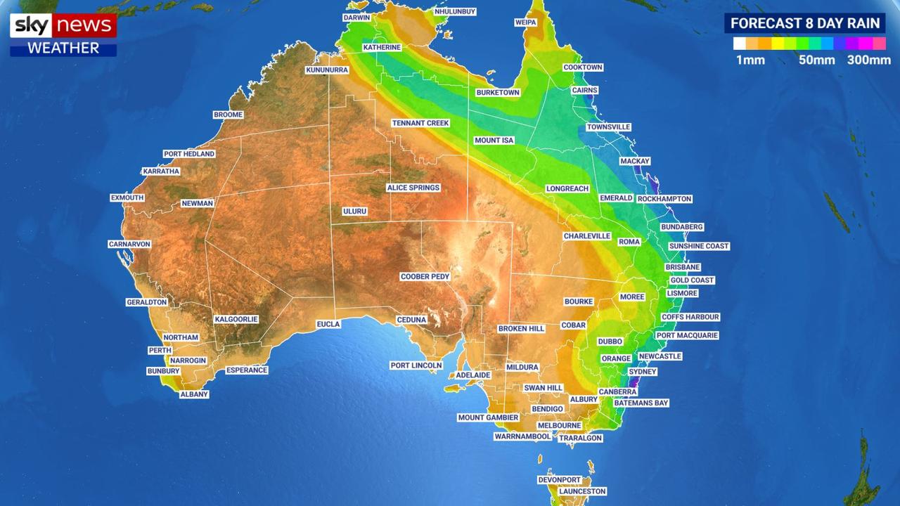 Sydney, Brisbane, Wollongong forecast East Coast Low set to bring wild