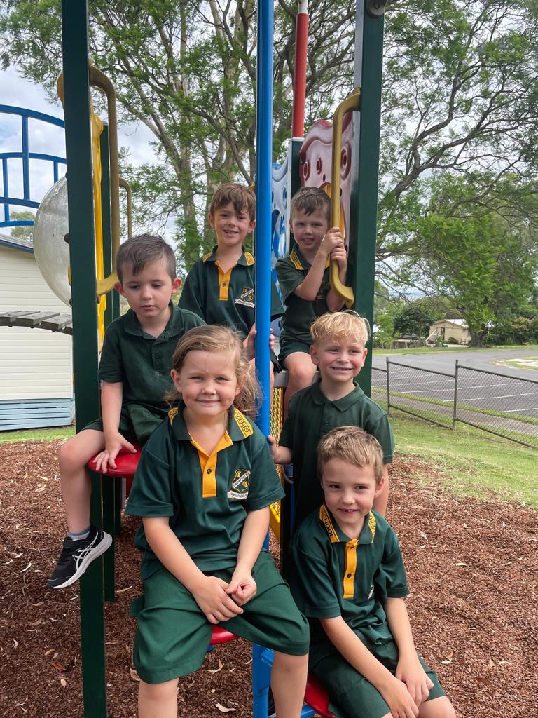 My First Year 2023: Greenmount State School Prep students (back row, from left) Asher, Ryker and Ziya, (middle row) Lily and Dominic and (bottom, right) Howard.