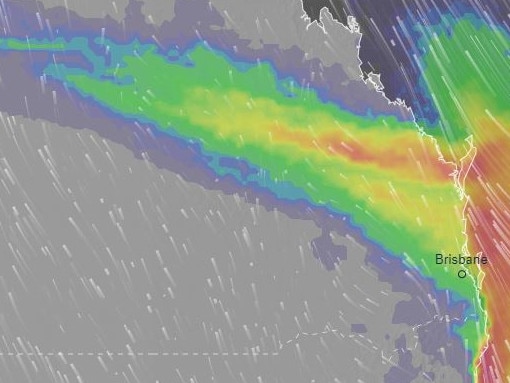 Widespread rain is expected over parts of southeast and central Queensland this week. Picture: Ventusky