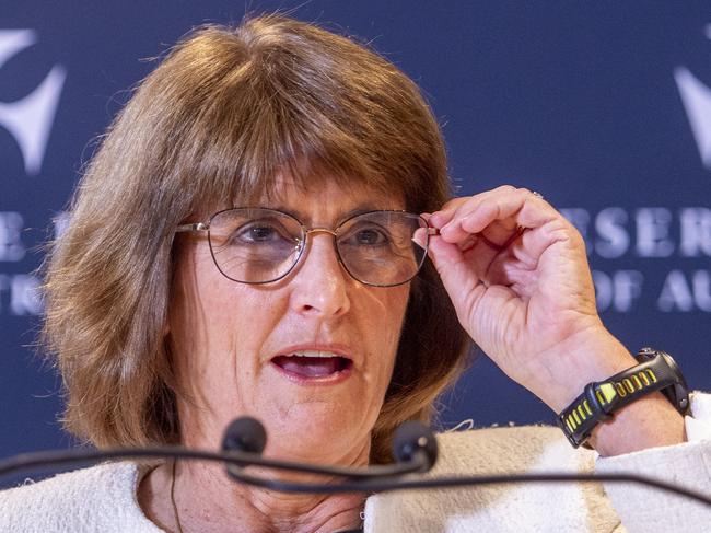 SYDNEY, AUSTRALIA. NewsWire Photos.December 10, 2024.RBA Governor, Michele Bullock holds a media conference discussing the Reserve Bank of AustraliaÃs monetary policy decision.Picture: NewsWire / Jeremy Piper