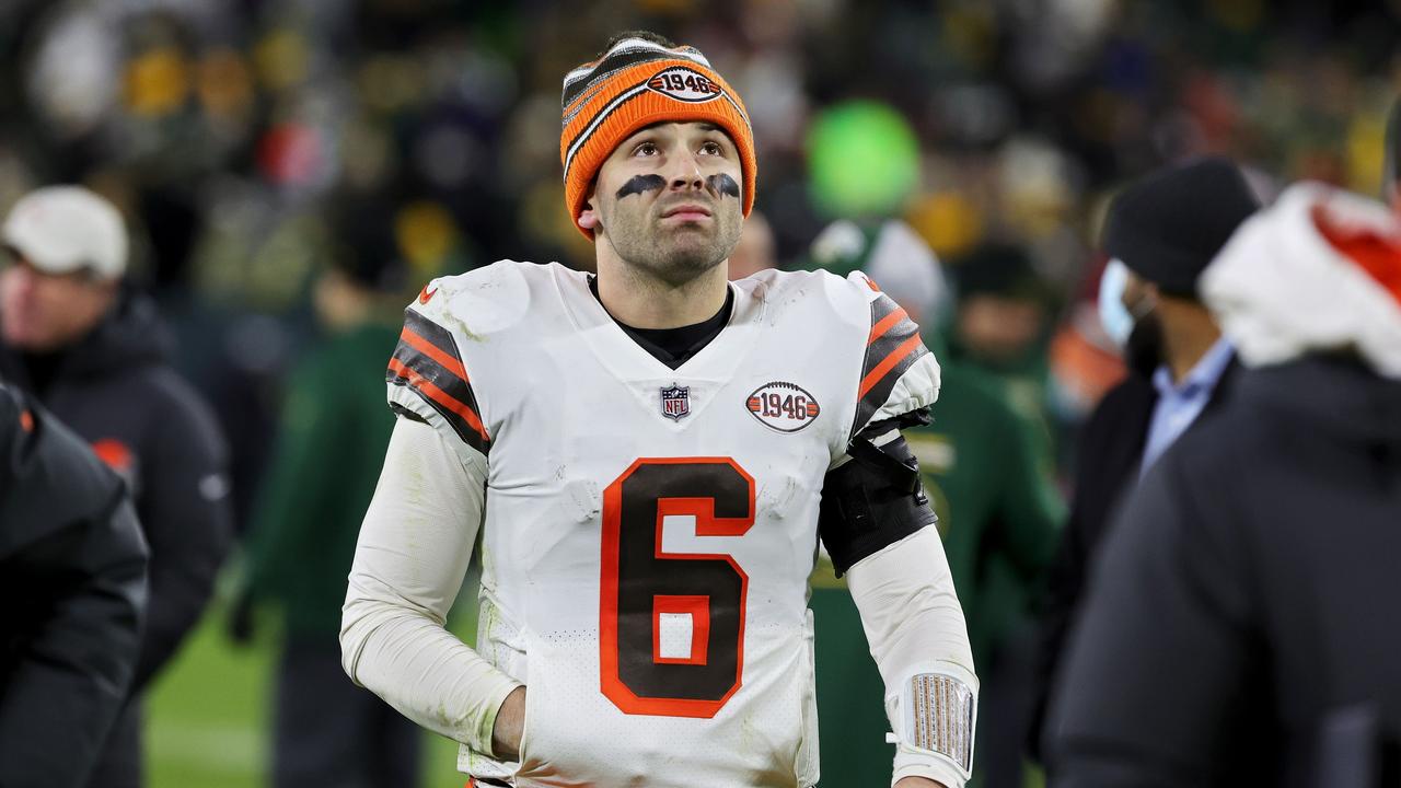 Baker Mayfield is struggling in his search for a new team. Stacy Revere/Getty Images/AFP
