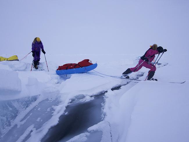 Jade dragged a sled of around her own body weight in some of the most extreme and beautiful environments on the planet. Picture: Australian Geographic