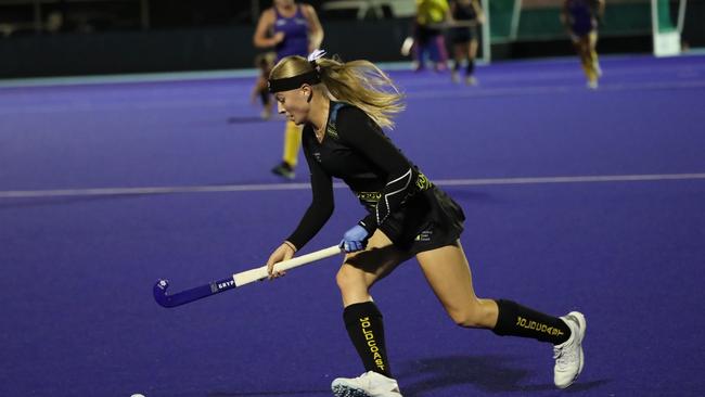 Gold Coast talent Aurora Kovacevich in action on the hockey field. Picture: Supplied.