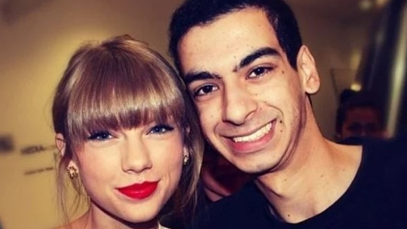 Beau Lamarre-Condon with Taylor Swift during his celebrity-blogging days.