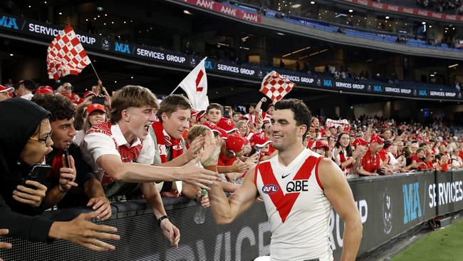 Swans fans stuck around. Photo by Phil Hillyard