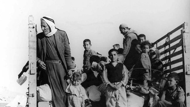 Arabs flee in 1948 ahead of the ‘war of extermination’ against Israel. Picture: History/Universal Images Group via Getty Images