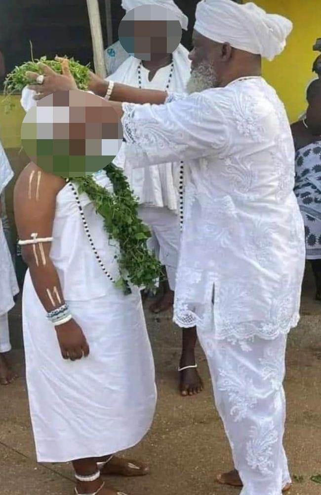 A 12-year-old girl has been placed under police protection in Ghana after it emerged she had been married to a 63-year-old traditional high priest. Picture: Twitter / @Dereal_ZAMI