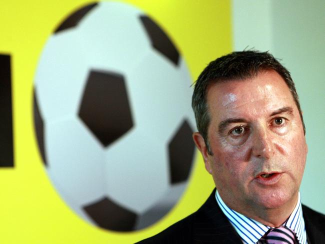 Archie Fraser at a press conf to announce a new soccer watchdog , Football Australia headed by Archie Fraser , and talk about his clubs problems , at his corporate office in Brisbane.