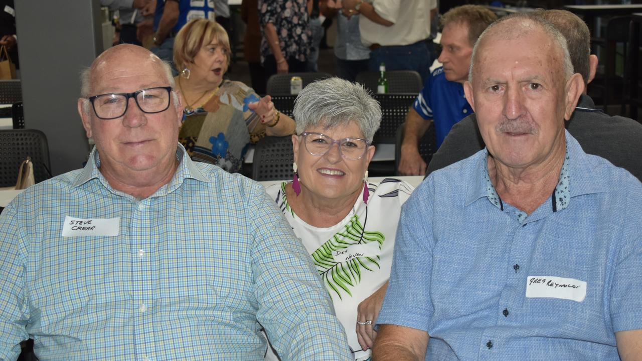 Steve Crear, Det Neven and Greg Reynolds at Norths Chargers' centenary celebrations at the Rockhampton Jockey Club on October 2, 2021.