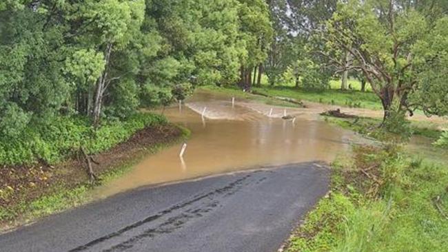 Crabbes Creek Rd flood camera shot from 9.10am on Friday, November 22. Picture: Tweed Shire Council