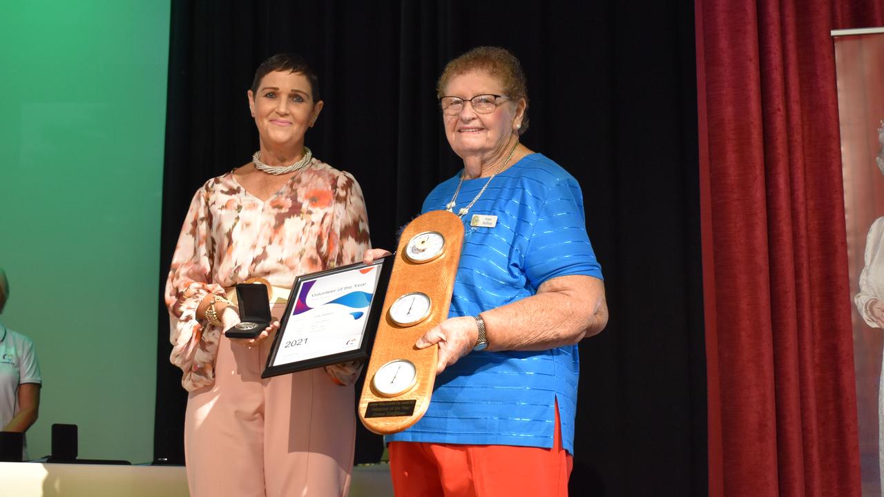 Volunteer of the Year 2021 Irma Steffens with Mayor Tanya Milligan. Photo: Hugh Suffell.