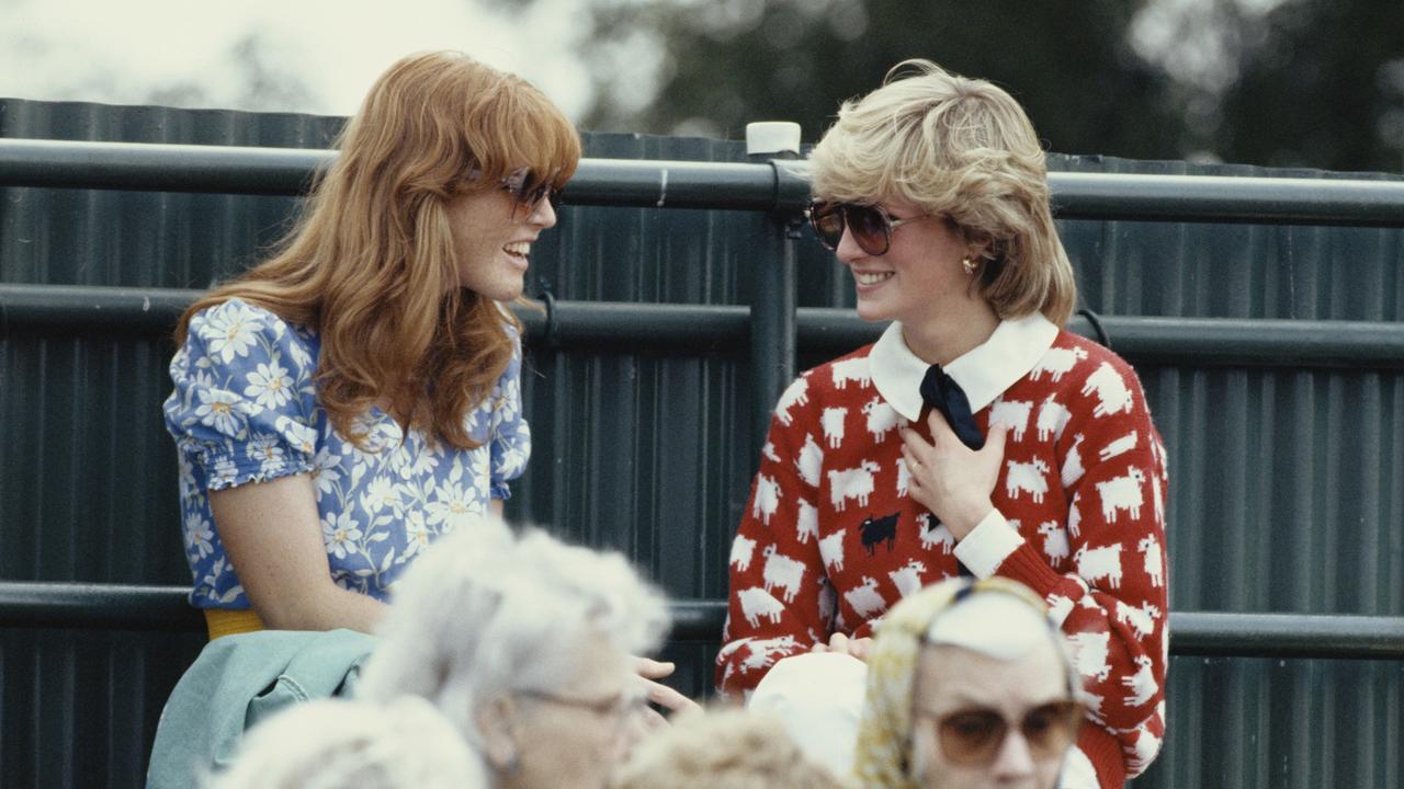 Diana, Princess of Wales with Sarah Ferguson at the Guard's Polo Club in 1983.