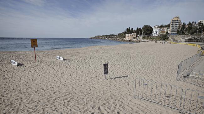 Sydney’s Coogee Beach at 9.10am on Sunday. Picture: Adam Yip