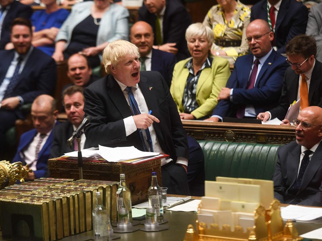 With a vintage blast of invective against his critics, Johnson defended his three tumultuous years in office — from Brexit and Covid vaccines to Ukraine — and praised the candidates battling to succeed him, while fending off opposition attacks at his last session of Prime Minister’s Questions.