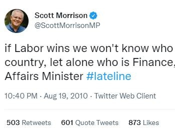 Tweet that came back to haunt ScoMo