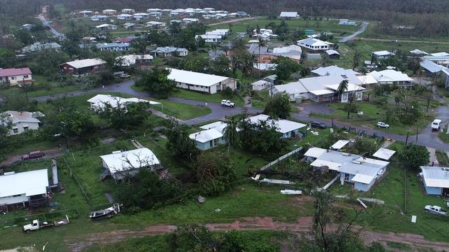 Lockhart River after Cyclone Trevor passed just south of the town. PHOTO: QFES