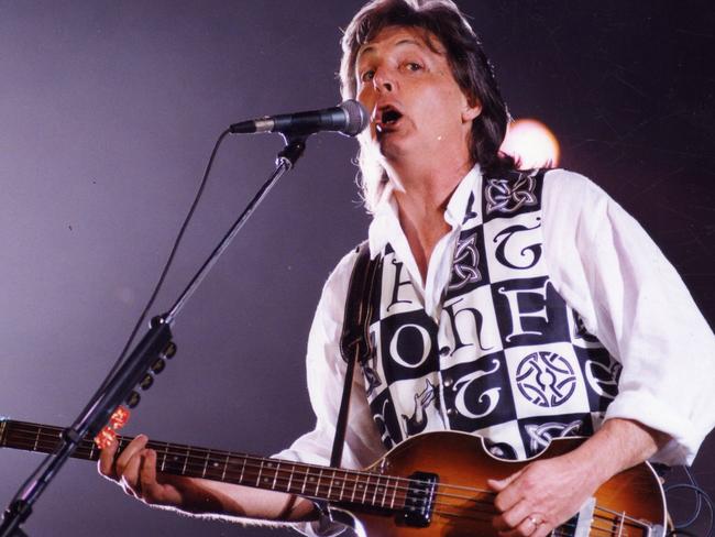 Paul McCartney his last tour to Australia, in March 1993. Picture: supplied