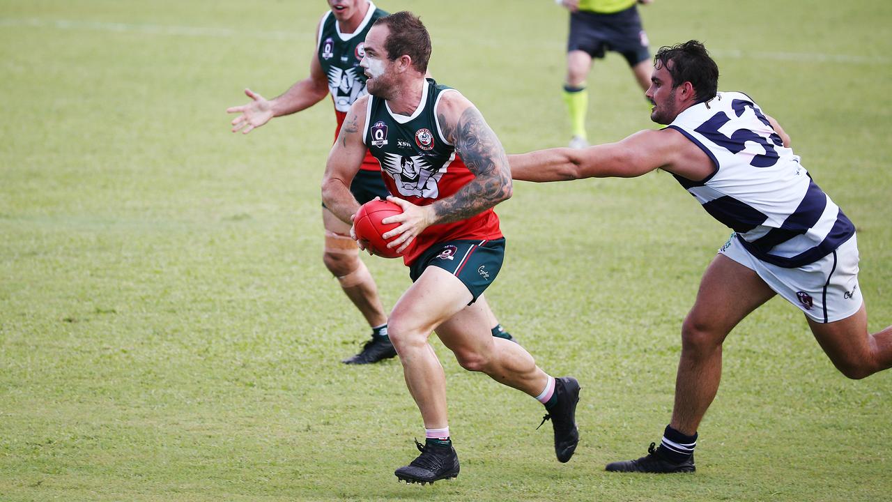 Cutters' Tully Allwood in the AFL Cairns Premiership men's match between the South Cairns Cutters and the Port Douglas Crocs, held at Fretwell Park, Bentley Park. Picture: Brendan Radke