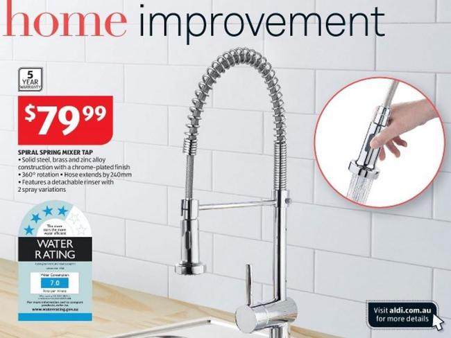 The Aldi tap found to put lead into water. Picture: Supplied