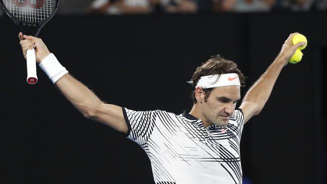 Roger Federer said his leg had been hurting him since his round two match.
