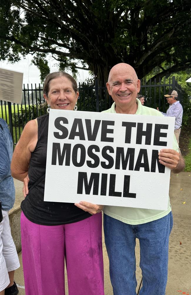 Kathy and Terry Melchert were among 50-odd Mossman residents who travelled down to Cairns on Wednesday to advocate for government intervention into the Mossman mill. Picture: Annabel Bowles