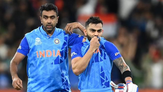 Virat Kohli celebrates victory against Pakistan. Picture: Quinn Rooney/Getty Images