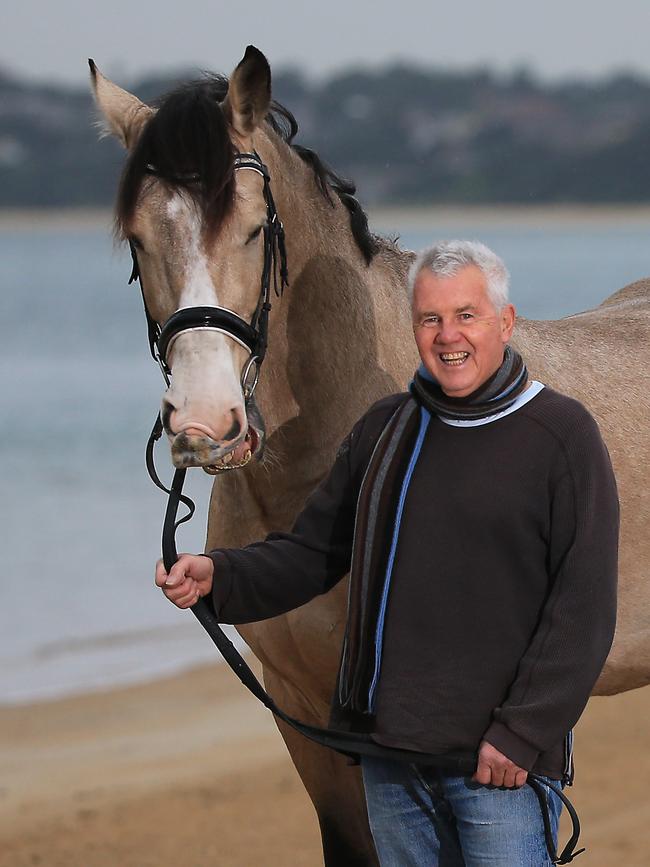 Daryl Braithwaite meets Bailey. Picture: Alex Coppel.