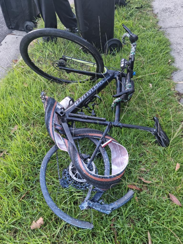 The 59-year-old's bike was dragged for over 100m. Picture: Victoria Police