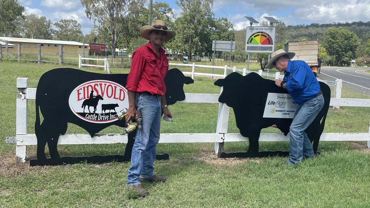 Sponsors across the North Burnett have had their donations to the Eidsvold Cattle Drive immortalised on black bull signs across the region.