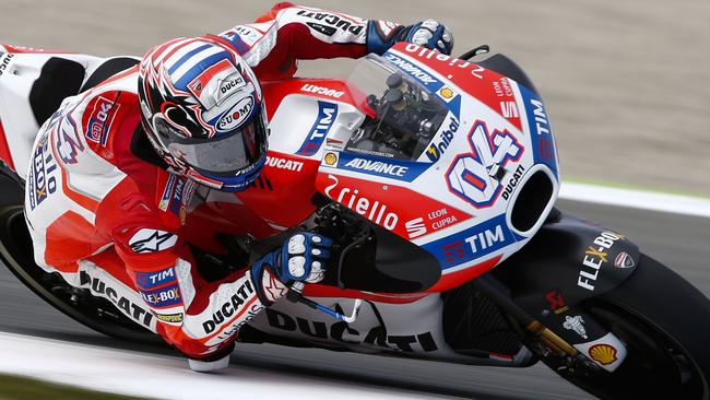 Andrea Dovizioso rides during Dutch MotoGP practice.