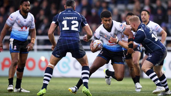 The Cowboys’ Taniela Sadrugu has impressed for Fiji at the World Cup. Picture: Getty