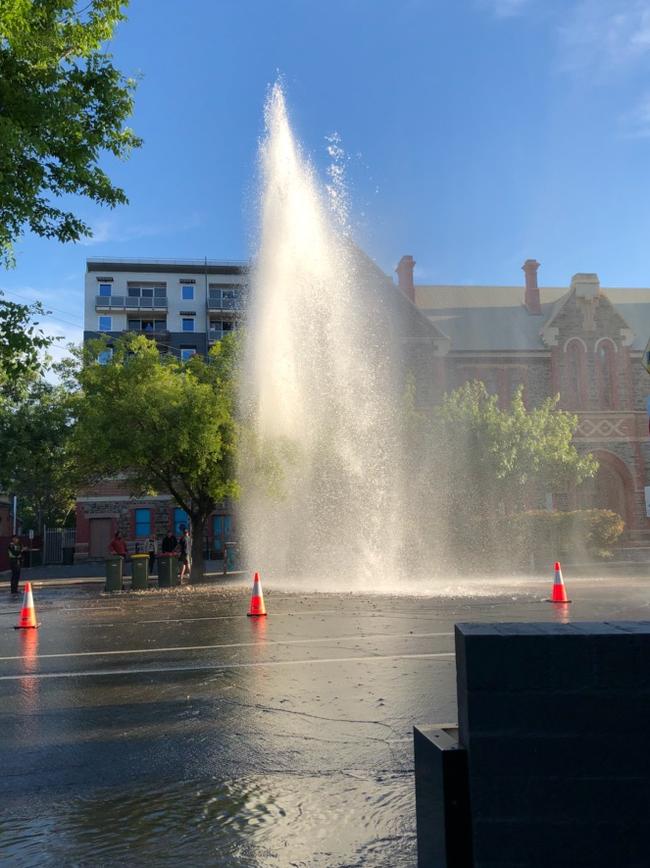 A burst water main in Adelaide. (File image)