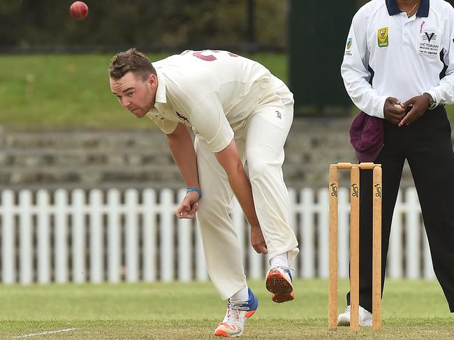 Chris Moore bends his back. Picture: Rob Leeson