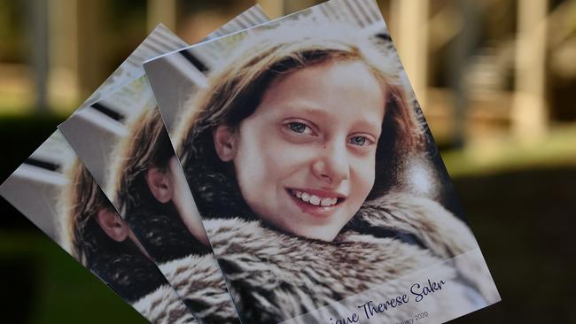 An order of ceremony booklet for the funeral of Veronique Sakr, 11. Picture: Bianca De Marchi