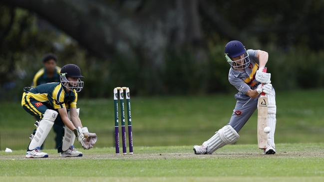 Stockton's Benjamin Leroux Miny batting. Picture: Michael Gorton