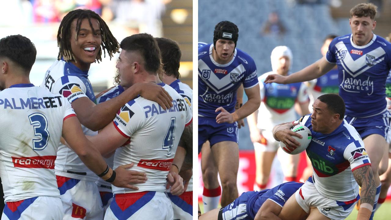 The Knights thrashed the Bulldogs in a record rout.
