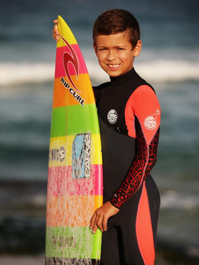 Jake Feher placed third in the Under 12 Boys category at the Woolworths Surfer Groms event. Picture: Sam Ruttyn.