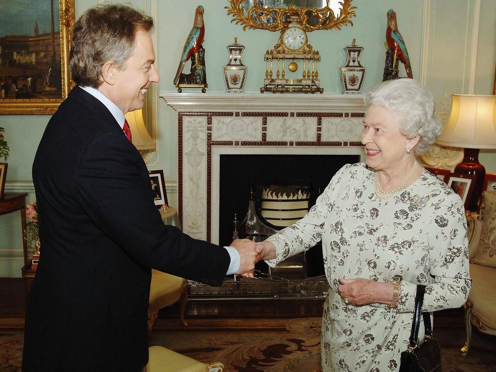 Tony Blair with the Queen in 2005. The former British PM called The Crown “utter rubbish”. Picture: Getty Images