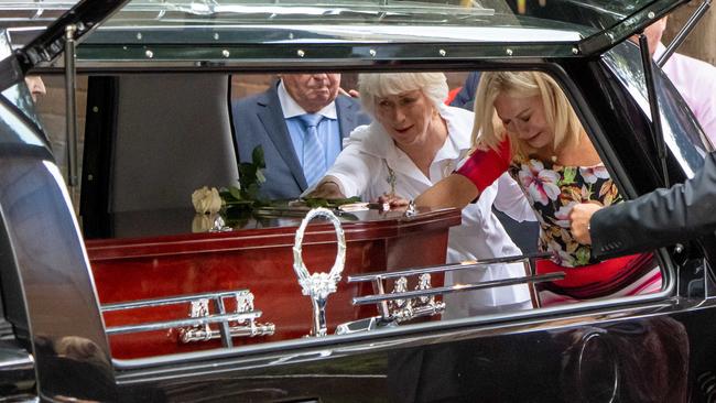 Kerri-Anne Kennerley pictured leaving the church after her husband John funeral in Woollahra on Monday March 11 2019.  (Image / Monique Harmer)