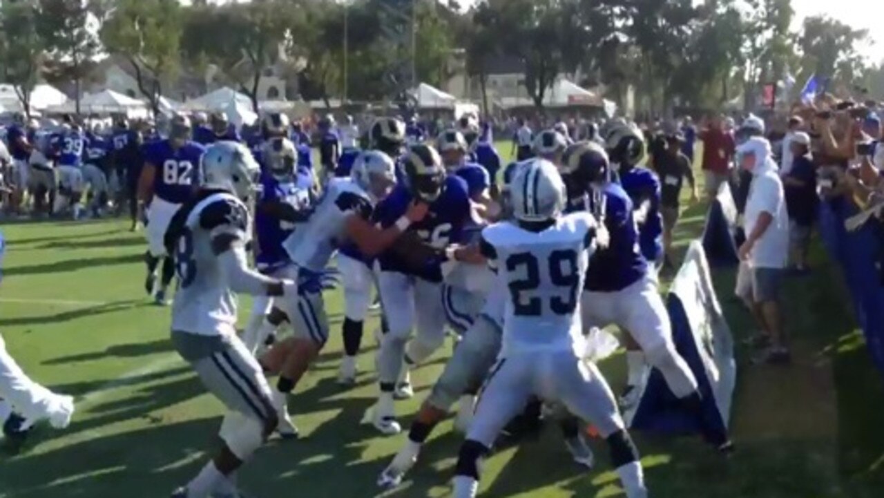 Cowboys player punches teammate at training camp — VIDEO