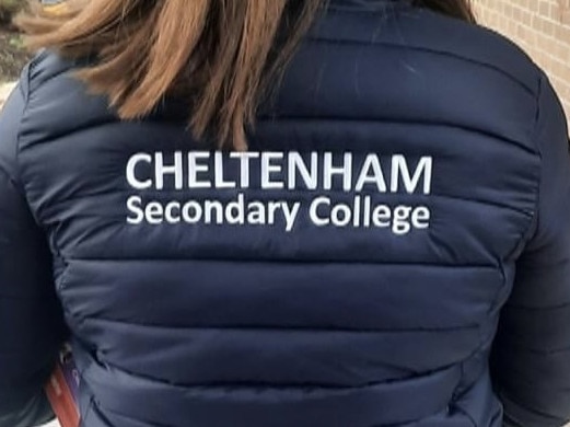 Cheltenham Secondary College introduced a non-compulsory puffer jacket with rainbow flag and Indigenous flag on it. Picture: Facebook