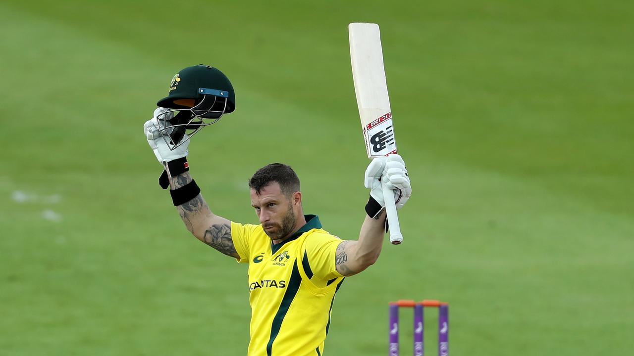 Matthew Wade celebrates his century against Northamptonshire. Photo: David Rogers/Getty Images.