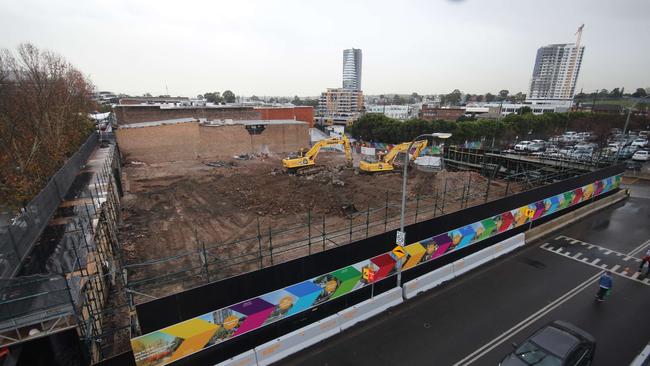 An aerial view of the former Blacktown Mall, which was demolished this month as part of Blacktown Council’s $76.5 million Warrick Ln redevelopment. Picture: Supplied