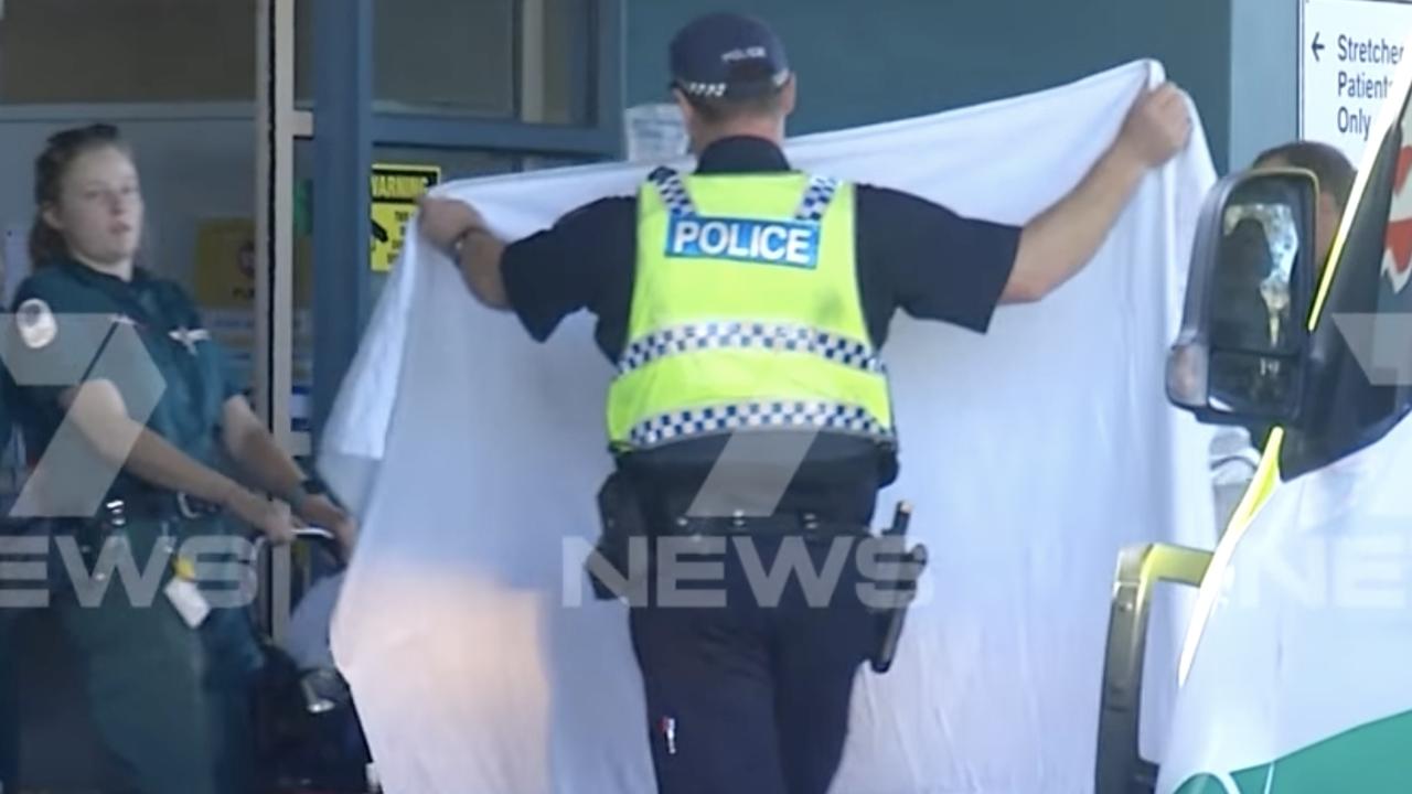 Paramedics took Pamela Cook, 64, to Mount Gambier Hospital after she was bitten on the leg by a shark on October 2, 2023. Picture: 7News