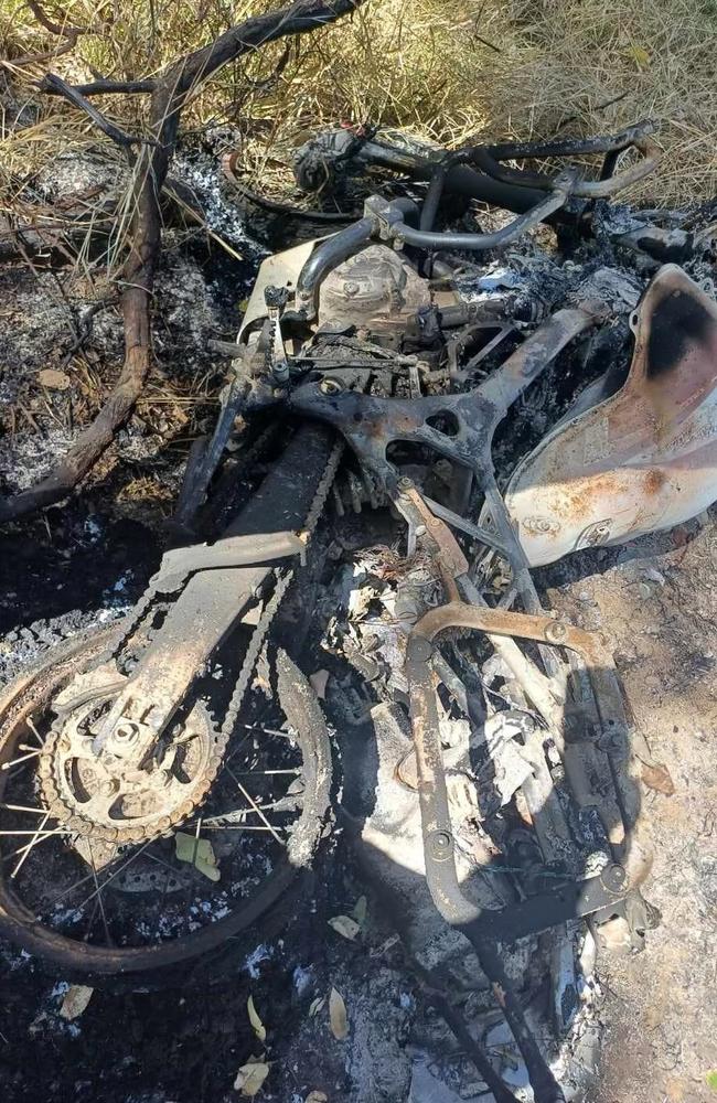 The remains of Elliot Bugler's bike after he was held up at knife point.